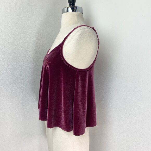 Victoria Secret Pink Velvet Plum Tank Top XS Crop Cami Dog Festival Boho Goth - Picture 4 of 9